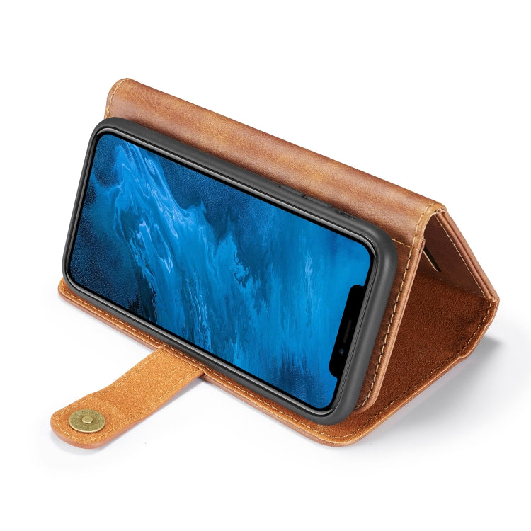For iPhone 11 DG.MING Triple Fold Crazy Horse Texture Magnetic Horizontal Flip Leather Case with Holder & Card Slots & Wallet