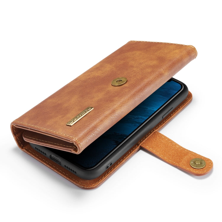 For iPhone 11 DG.MING Triple Fold Crazy Horse Texture Magnetic Horizontal Flip Leather Case with Holder & Card Slots & Wallet