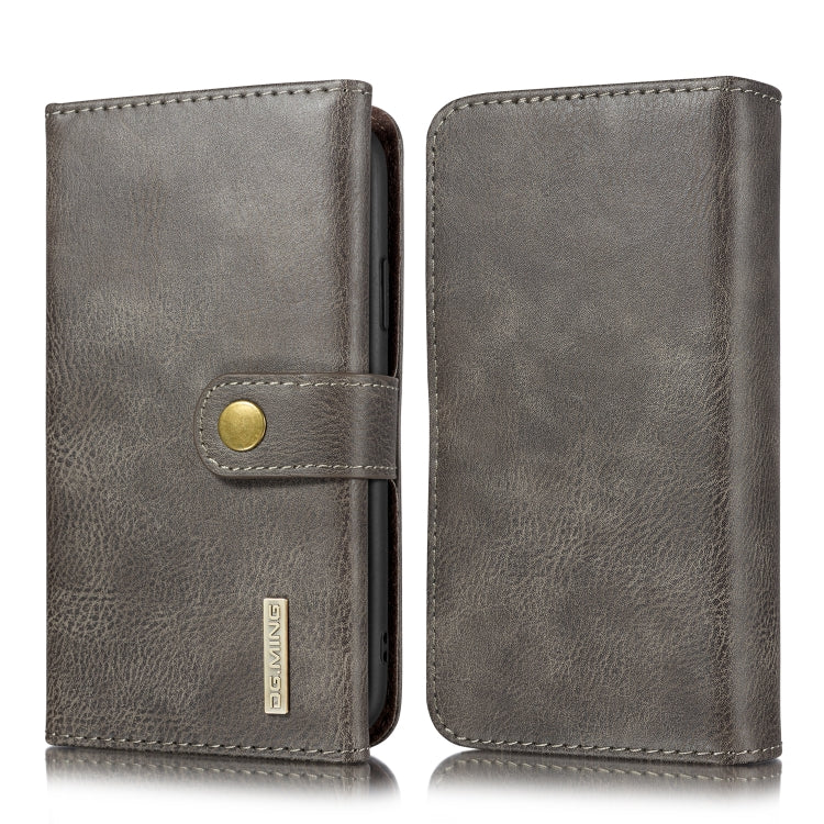 For iPhone 11 DG.MING Triple Fold Crazy Horse Texture Magnetic Horizontal Flip Leather Case with Holder & Card Slots & Wallet