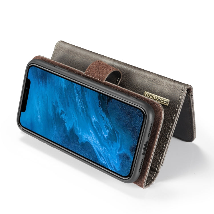 For iPhone 11 DG.MING Triple Fold Crazy Horse Texture Magnetic Horizontal Flip Leather Case with Holder & Card Slots & Wallet