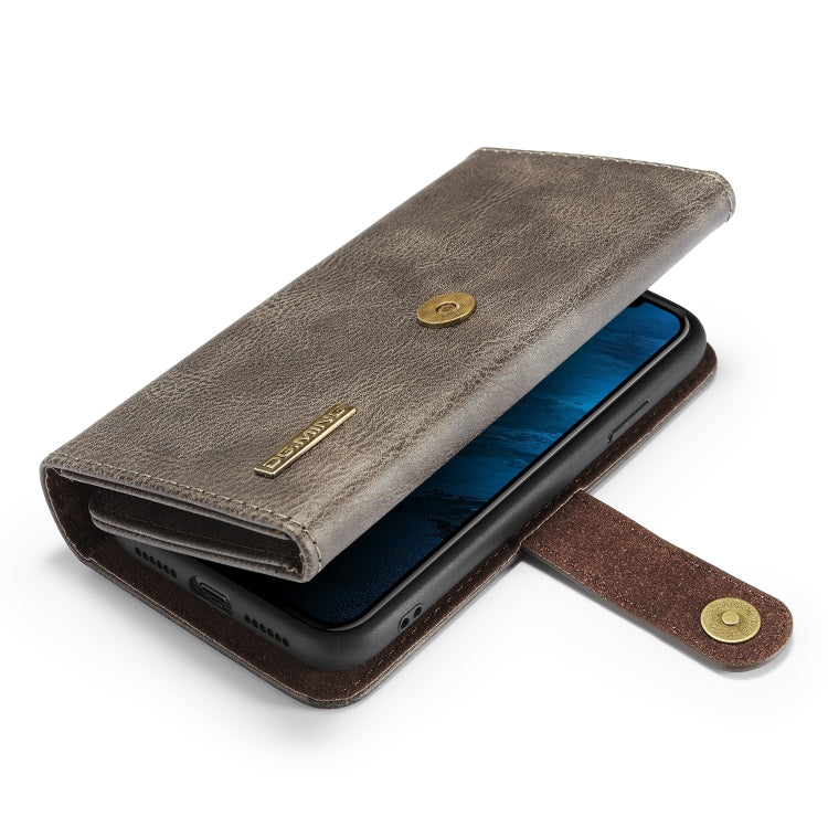 For iPhone 11 DG.MING Triple Fold Crazy Horse Texture Magnetic Horizontal Flip Leather Case with Holder & Card Slots & Wallet