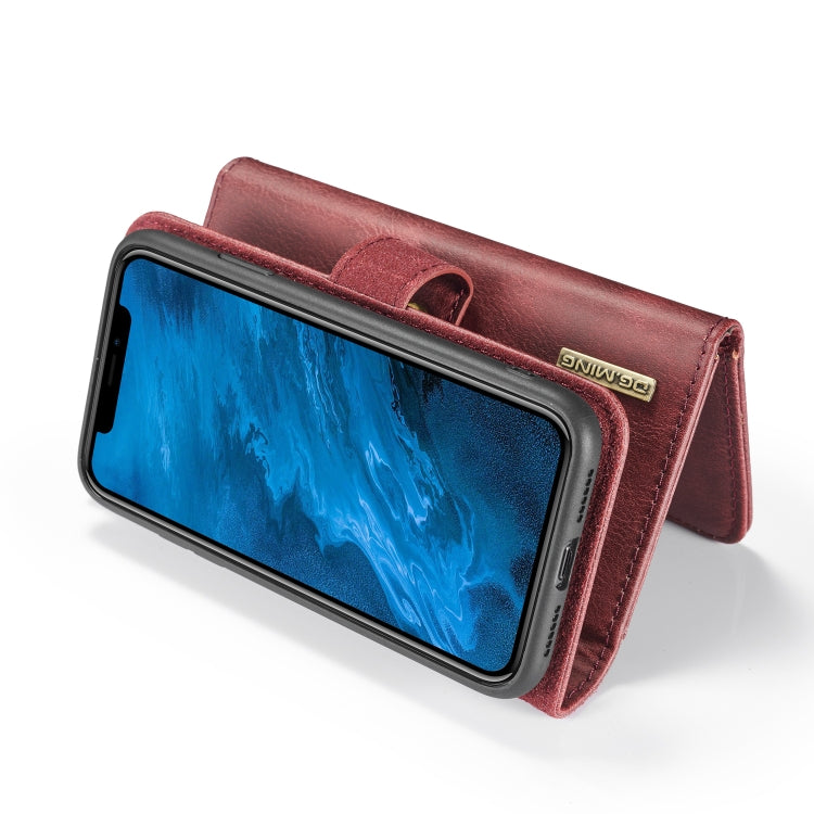 For iPhone 11 DG.MING Triple Fold Crazy Horse Texture Magnetic Horizontal Flip Leather Case with Holder & Card Slots & Wallet