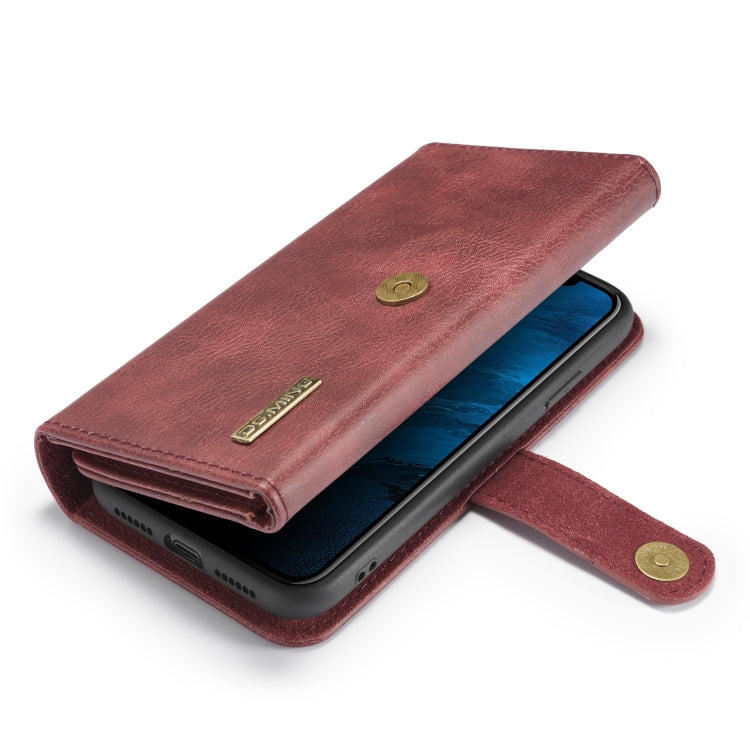 For iPhone 11 DG.MING Triple Fold Crazy Horse Texture Magnetic Horizontal Flip Leather Case with Holder & Card Slots & Wallet