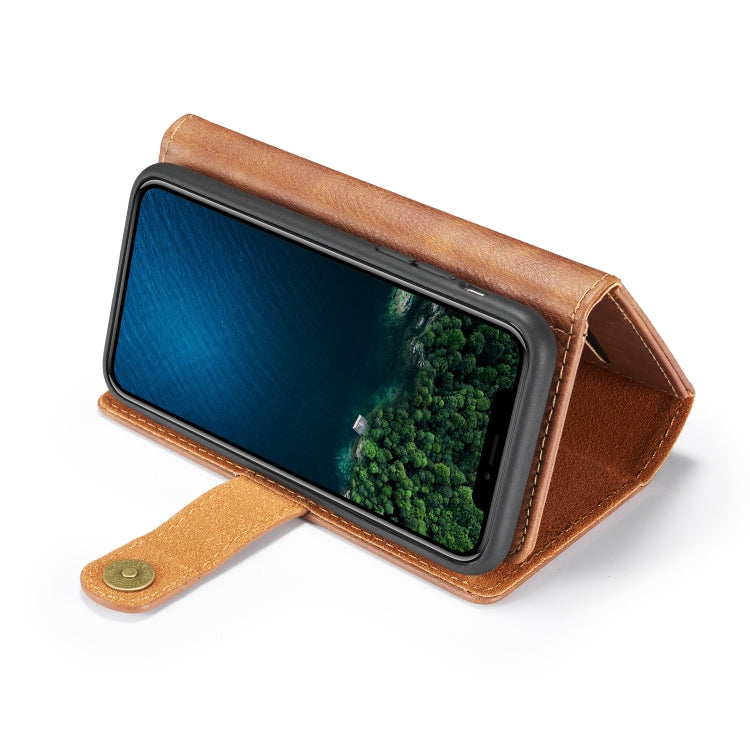 For iPhone 11 Pro DG.MING Triple Fold Crazy Horse Texture Magnetic Horizontal Flip Leather Case with Holder & Card Slots & Wallet