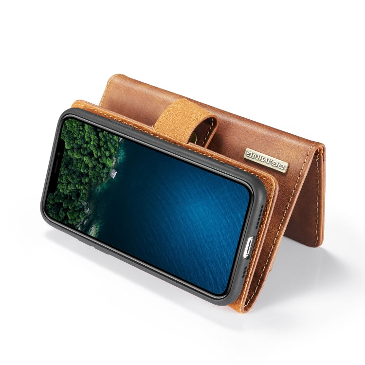 For iPhone 11 Pro DG.MING Triple Fold Crazy Horse Texture Magnetic Horizontal Flip Leather Case with Holder & Card Slots & Wallet