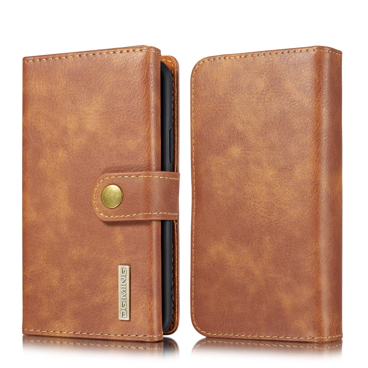For iPhone 11 Pro Max DG.MING Triple Fold Crazy Horse Texture Magnetic Horizontal Flip Leather Case with Holder & Card Slots & Wallet