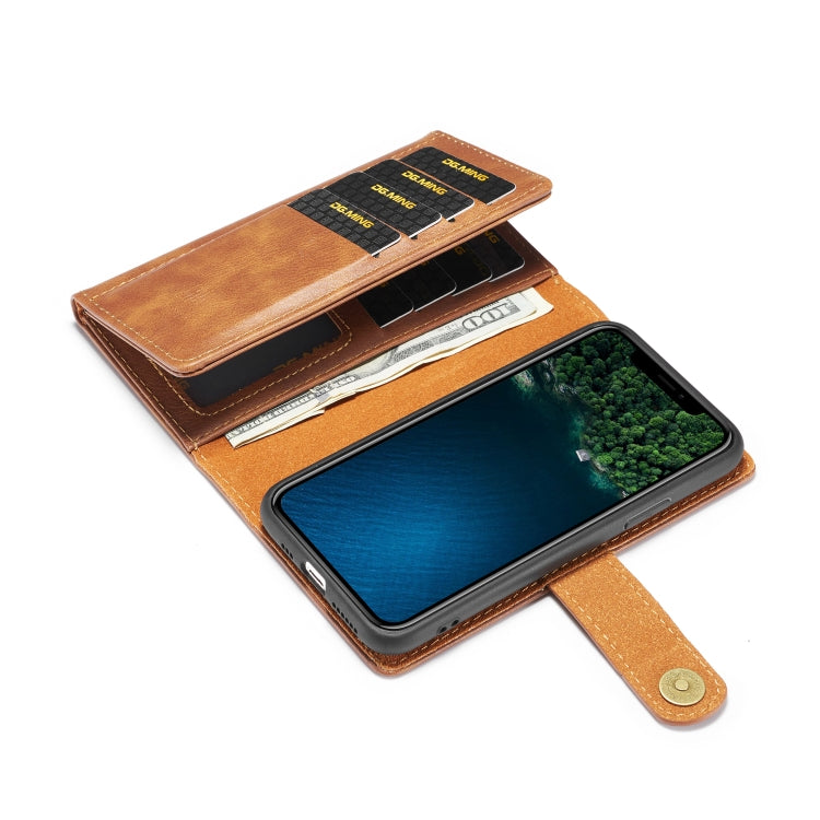 For iPhone 11 Pro Max DG.MING Triple Fold Crazy Horse Texture Magnetic Horizontal Flip Leather Case with Holder & Card Slots & Wallet