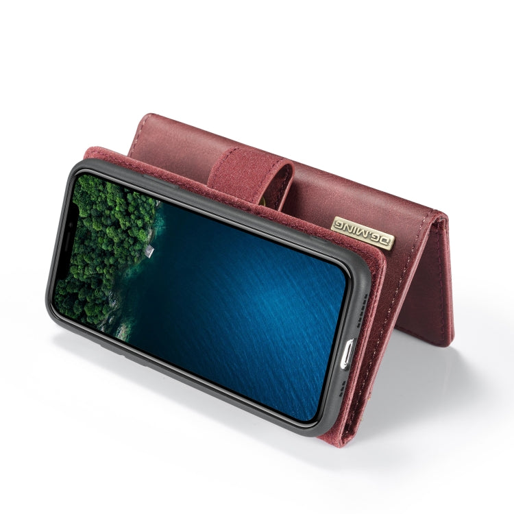 For iPhone 11 Pro Max DG.MING Triple Fold Crazy Horse Texture Magnetic Horizontal Flip Leather Case with Holder & Card Slots & Wallet