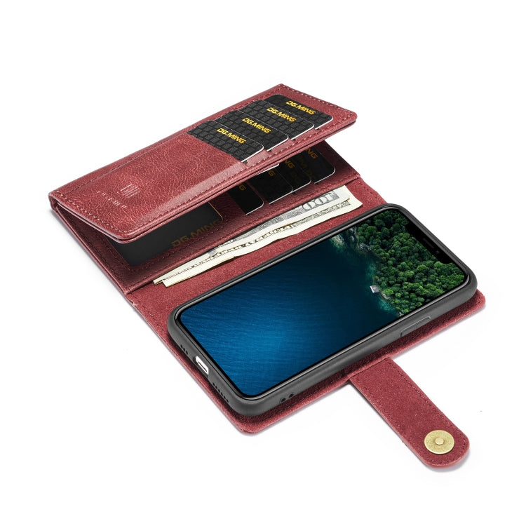 For iPhone 11 Pro Max DG.MING Triple Fold Crazy Horse Texture Magnetic Horizontal Flip Leather Case with Holder & Card Slots & Wallet