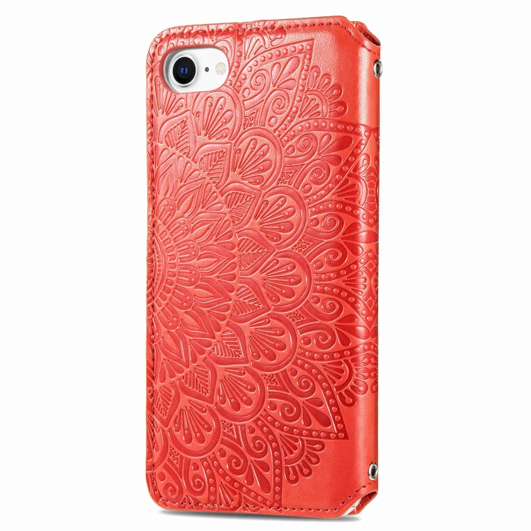 Blooming Mandala Embossed Pattern Magnetic Horizontal Flip Leather Case with Holder & Card Slots & Wallet For iPhone 6