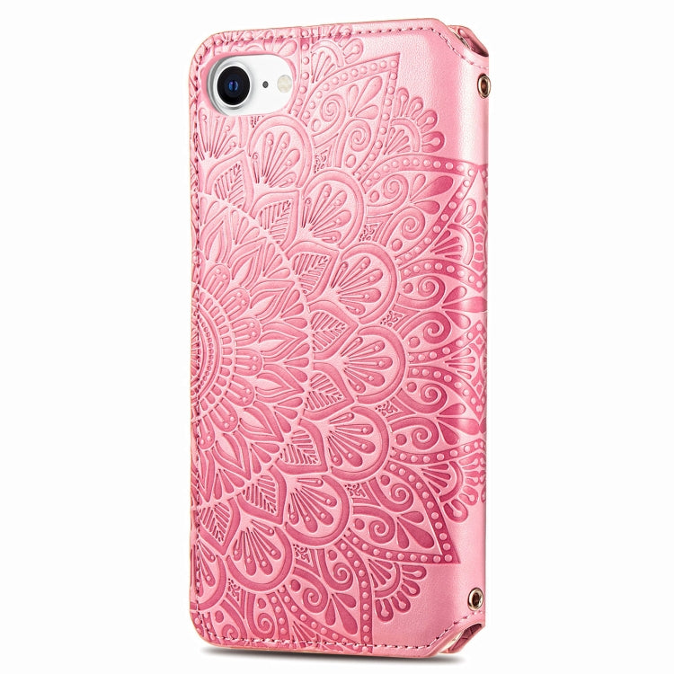 Blooming Mandala Embossed Pattern Magnetic Horizontal Flip Leather Case with Holder & Card Slots & Wallet For iPhone 6