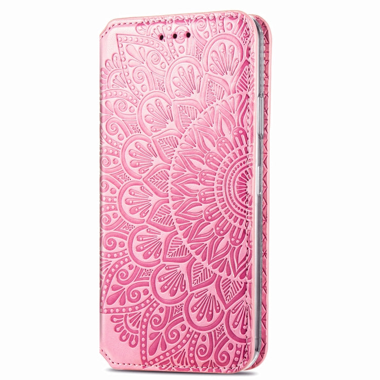 For iPhone XR Blooming Mandala Embossed Pattern Magnetic Horizontal Flip Leather Case with Holder & Card Slots & Wallet