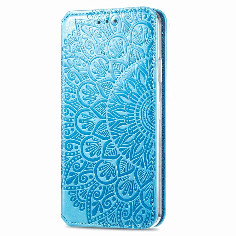 For iPhone XR Blooming Mandala Embossed Pattern Magnetic Horizontal Flip Leather Case with Holder & Card Slots & Wallet