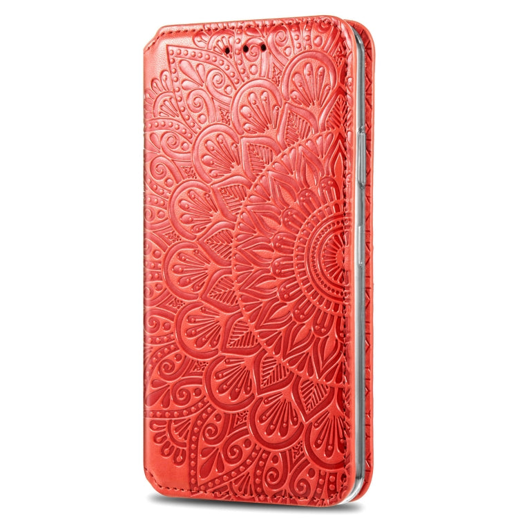 For iPhone XS Max Blooming Mandala Embossed Pattern Magnetic Horizontal Flip Leather Case with Holder & Card Slots & Wallet