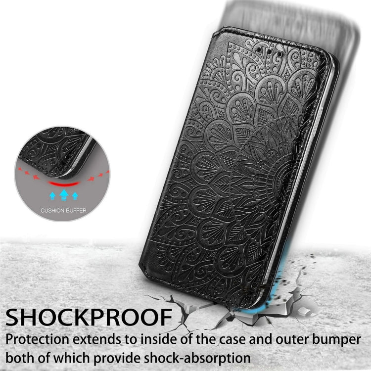 For iPhone XS Max Blooming Mandala Embossed Pattern Magnetic Horizontal Flip Leather Case with Holder & Card Slots & Wallet