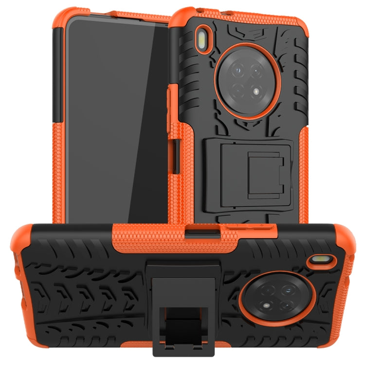 For Huawei Enjoy 20 Plus 5G / Y9a Tire Texture Shockproof TPU+PC Protective Case with Holder