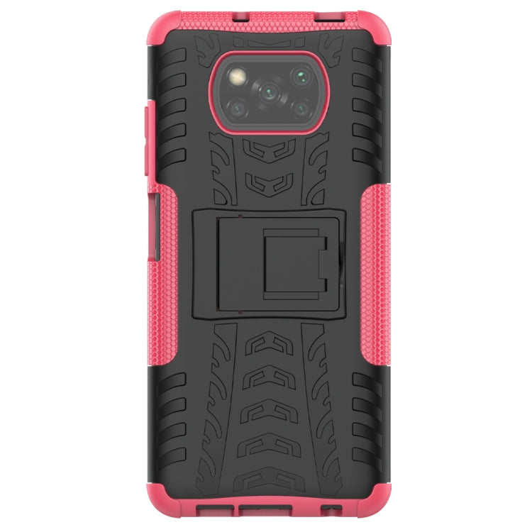 For Xiaomi Poco X3 Tire Texture Shockproof TPU+PC Protective Case with Holder