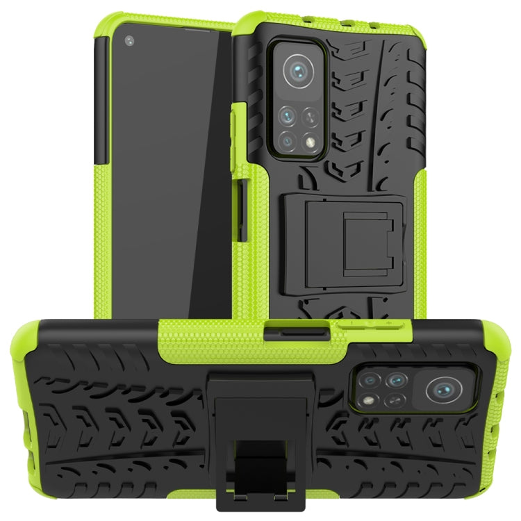 For Xiaomi Mi 10T / 10T Pro 5G Tire Texture Shockproof TPU+PC Protective Case with Holder