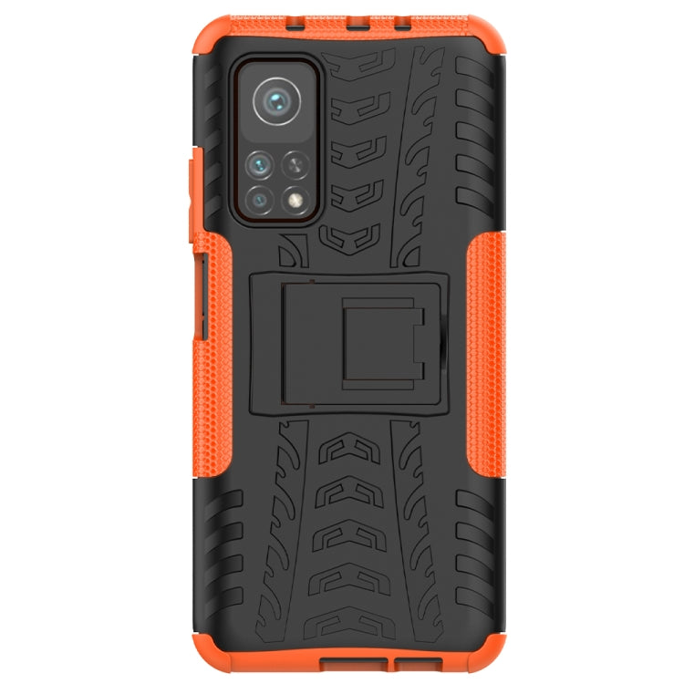 For Xiaomi Mi 10T / 10T Pro 5G Tire Texture Shockproof TPU+PC Protective Case with Holder