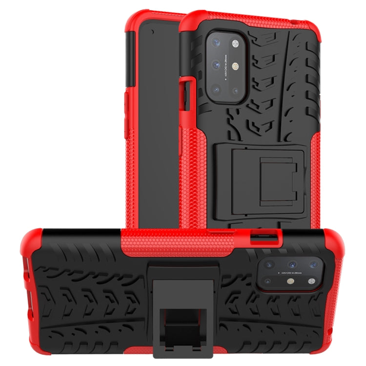 For OnePlus 8T Tire Texture Shockproof TPU+PC Protective Case with Holder
