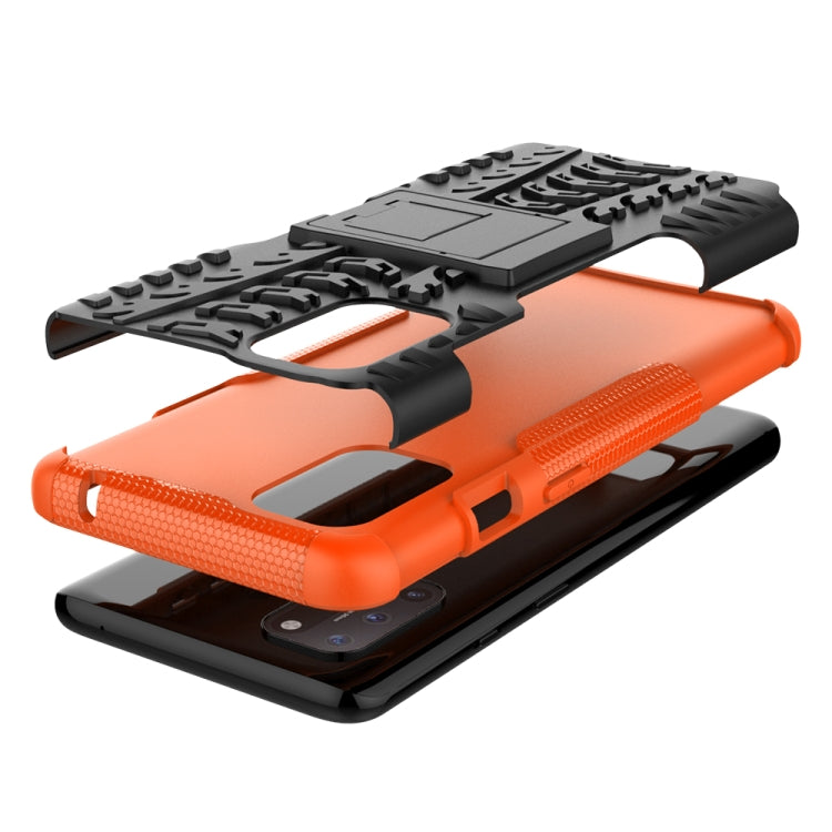 For OnePlus 8T Tire Texture Shockproof TPU+PC Protective Case with Holder