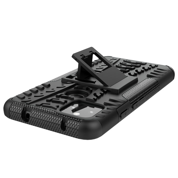For Google Pixel 4a 5G / Pixel 5 XL Tire Texture Shockproof TPU+PC Protective Case with Holder