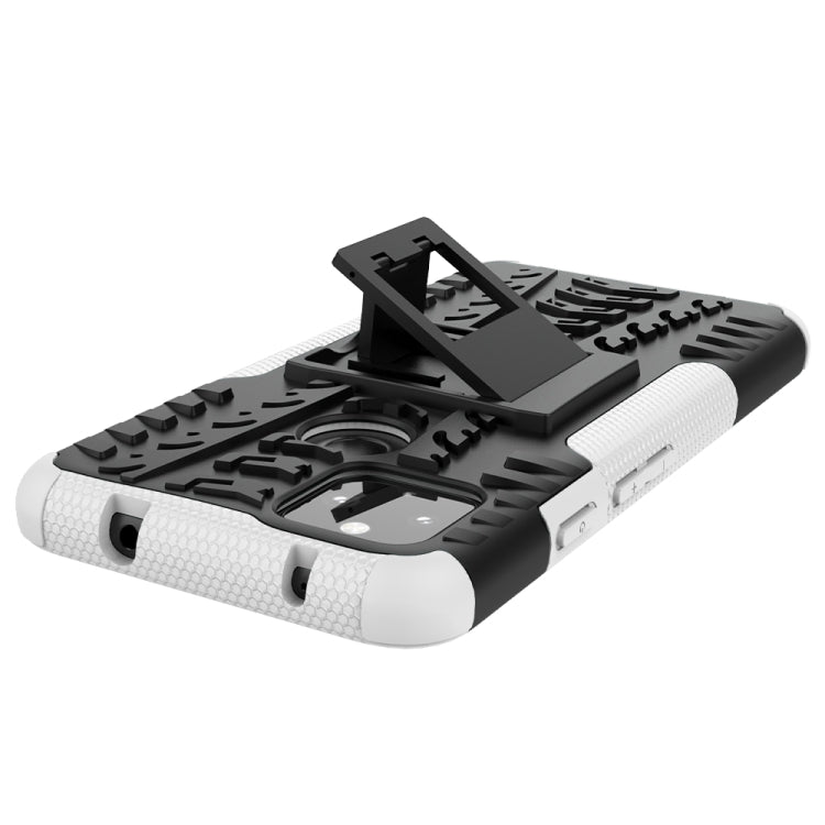 For Google Pixel 4a 5G / Pixel 5 XL Tire Texture Shockproof TPU+PC Protective Case with Holder
