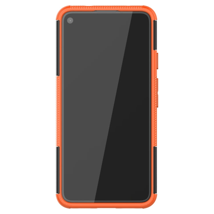 For Google Pixel 4a 5G / Pixel 5 XL Tire Texture Shockproof TPU+PC Protective Case with Holder