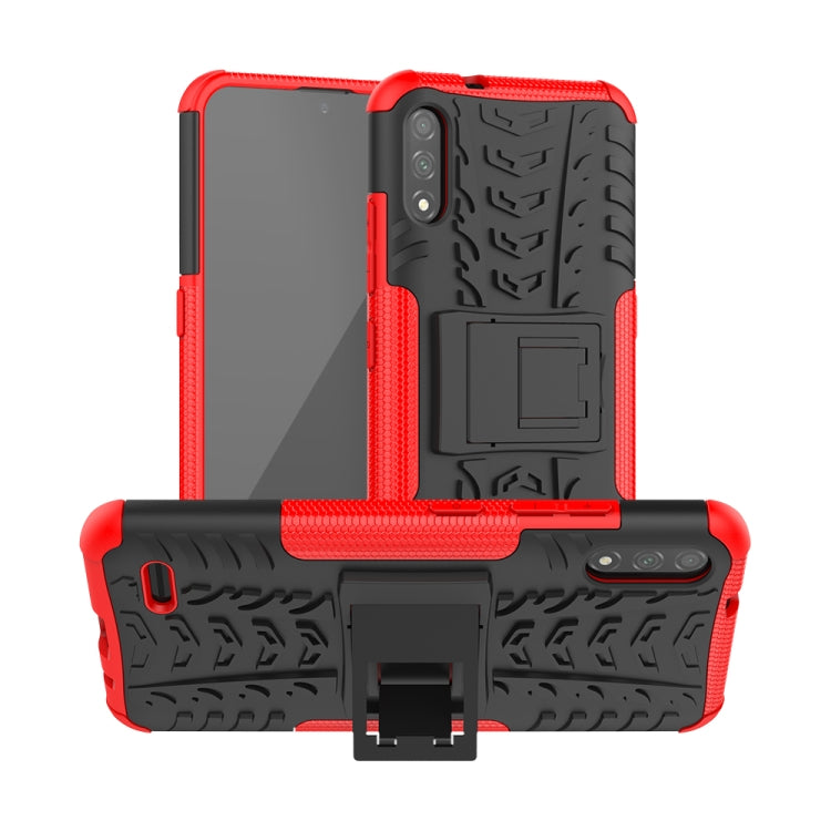 For LG K22 Tire Texture Shockproof TPU+PC Protective Case with Holder