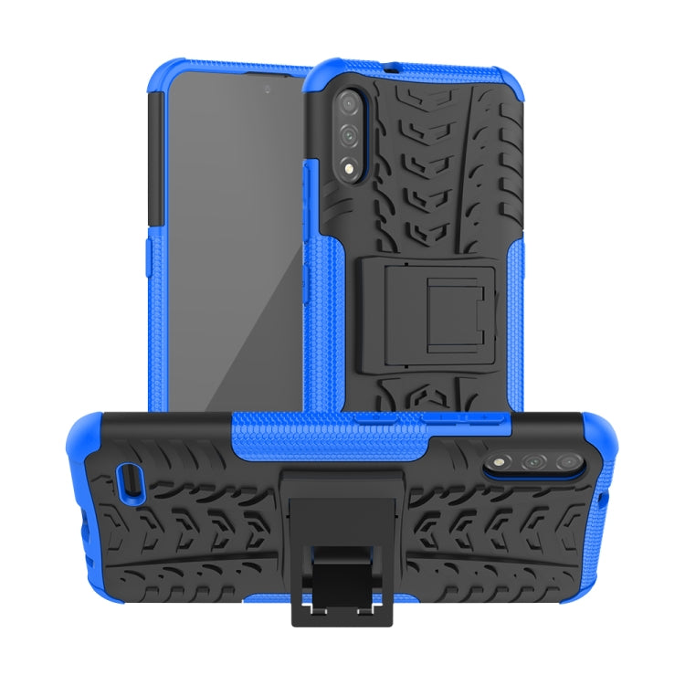 For LG K22 Tire Texture Shockproof TPU+PC Protective Case with Holder
