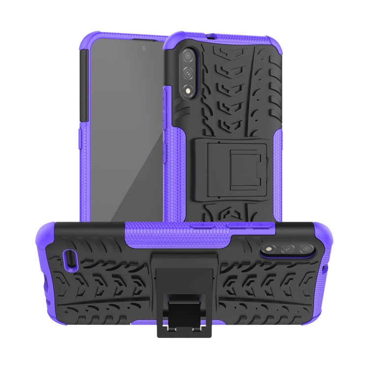 For LG K22 Tire Texture Shockproof TPU+PC Protective Case with Holder