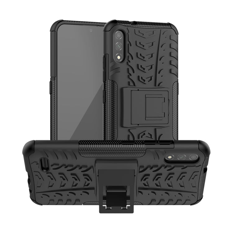 For LG K22 Tire Texture Shockproof TPU+PC Protective Case with Holder