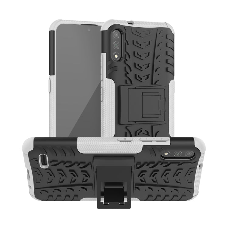 For LG K22 Tire Texture Shockproof TPU+PC Protective Case with Holder