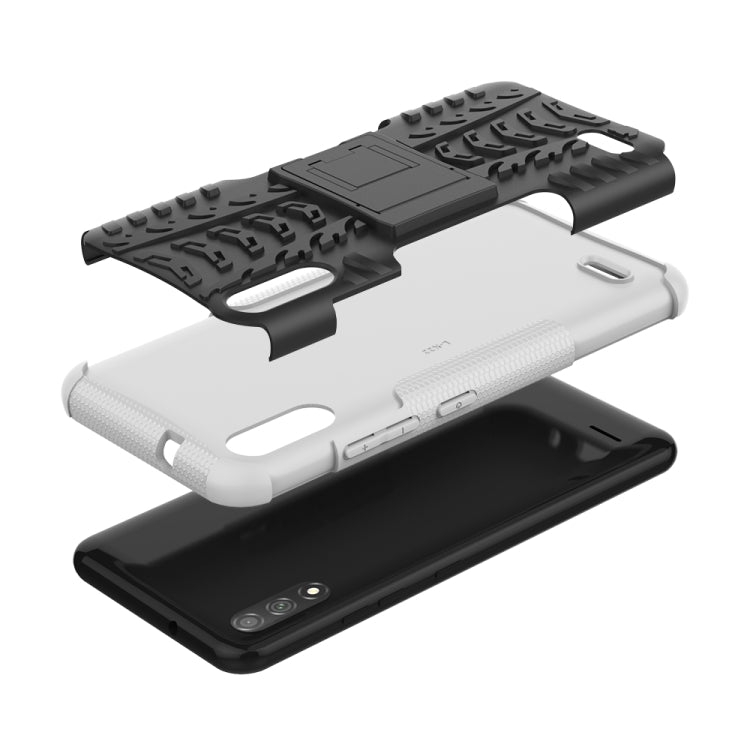 For LG K22 Tire Texture Shockproof TPU+PC Protective Case with Holder