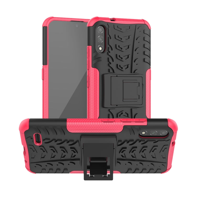 For LG K22 Tire Texture Shockproof TPU+PC Protective Case with Holder