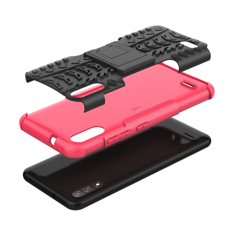 For LG K22 Tire Texture Shockproof TPU+PC Protective Case with Holder