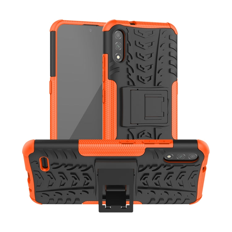 For LG K22 Tire Texture Shockproof TPU+PC Protective Case with Holder