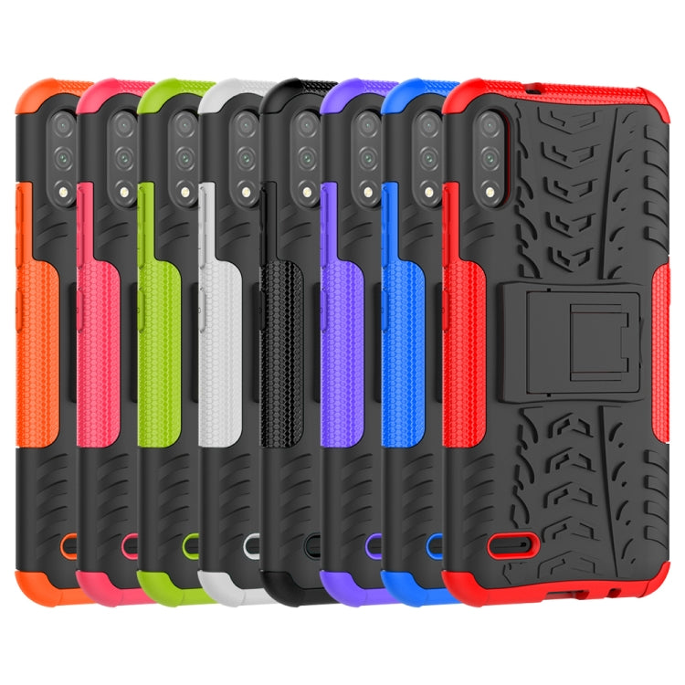 For LG K22 Tire Texture Shockproof TPU+PC Protective Case with Holder