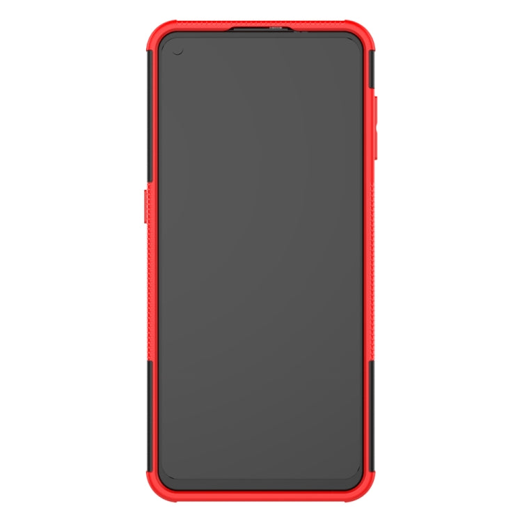 For Motorola Moto G9 Plus Tire Texture Shockproof TPU+PC Protective Case with Holder