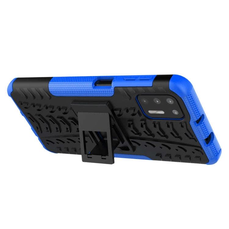 For Motorola Moto G9 Plus Tire Texture Shockproof TPU+PC Protective Case with Holder