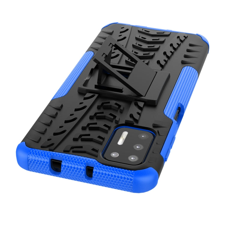 For Motorola Moto G9 Plus Tire Texture Shockproof TPU+PC Protective Case with Holder