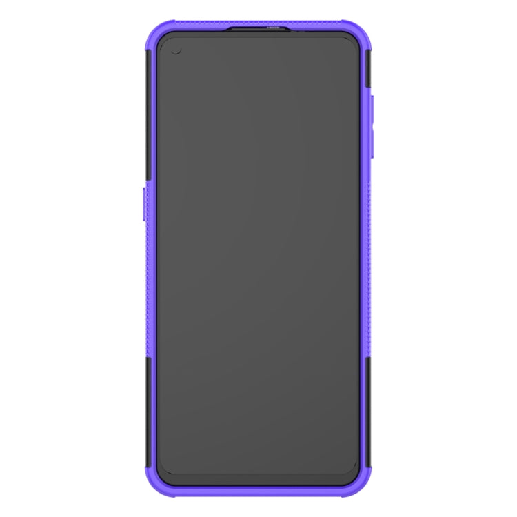 For Motorola Moto G9 Plus Tire Texture Shockproof TPU+PC Protective Case with Holder