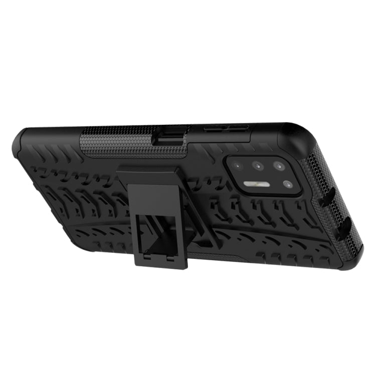 For Motorola Moto G9 Plus Tire Texture Shockproof TPU+PC Protective Case with Holder