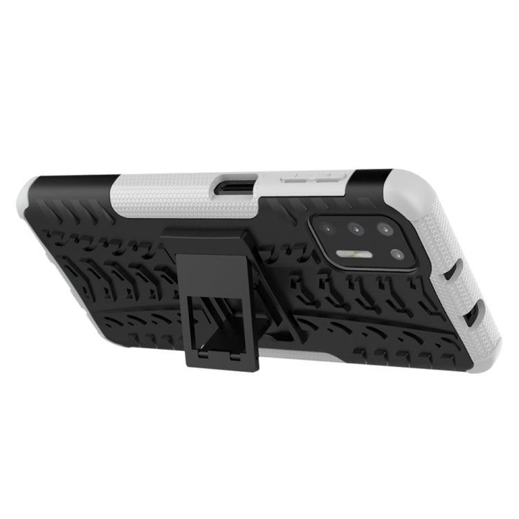 For Motorola Moto G9 Plus Tire Texture Shockproof TPU+PC Protective Case with Holder