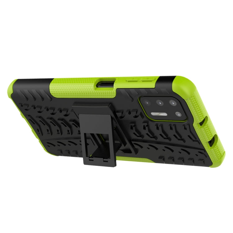 For Motorola Moto G9 Plus Tire Texture Shockproof TPU+PC Protective Case with Holder