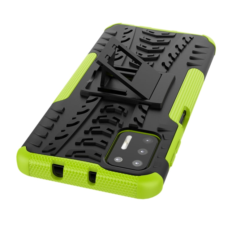 For Motorola Moto G9 Plus Tire Texture Shockproof TPU+PC Protective Case with Holder