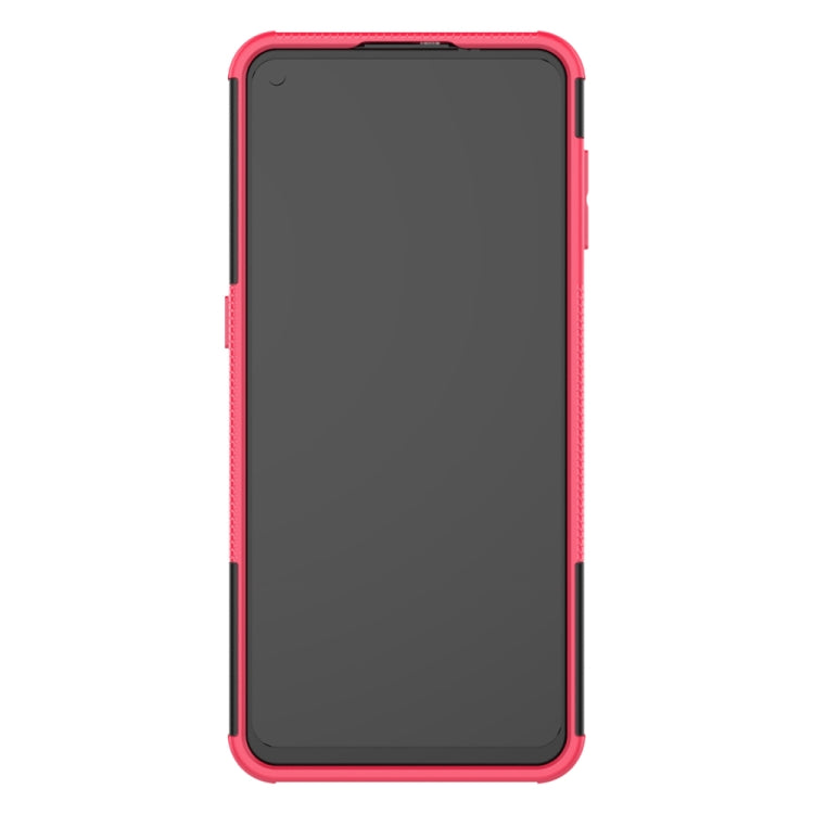 For Motorola Moto G9 Plus Tire Texture Shockproof TPU+PC Protective Case with Holder