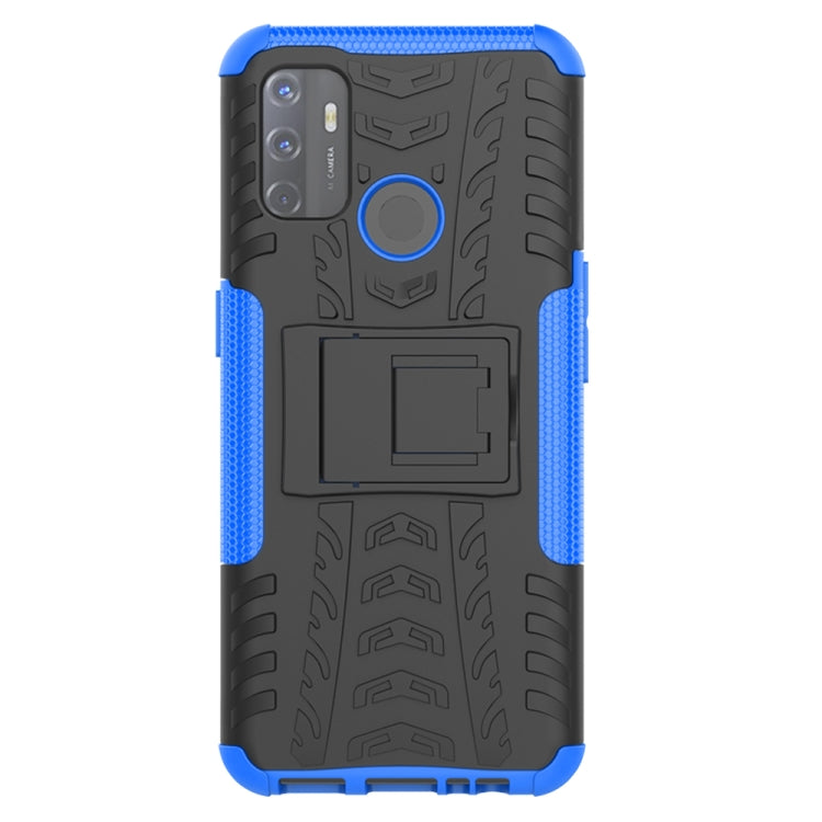 For OPPO A53 / A32 Tire Texture Shockproof TPU+PC Protective Case with Holder