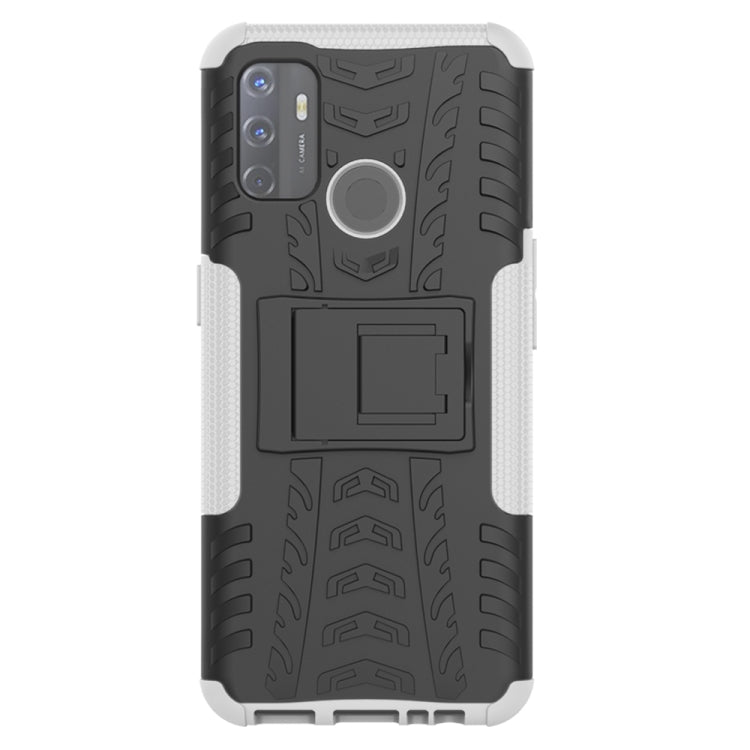 For OPPO A53 / A32 Tire Texture Shockproof TPU+PC Protective Case with Holder