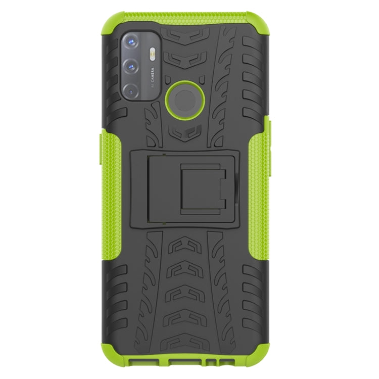 For OPPO A53 / A32 Tire Texture Shockproof TPU+PC Protective Case with Holder